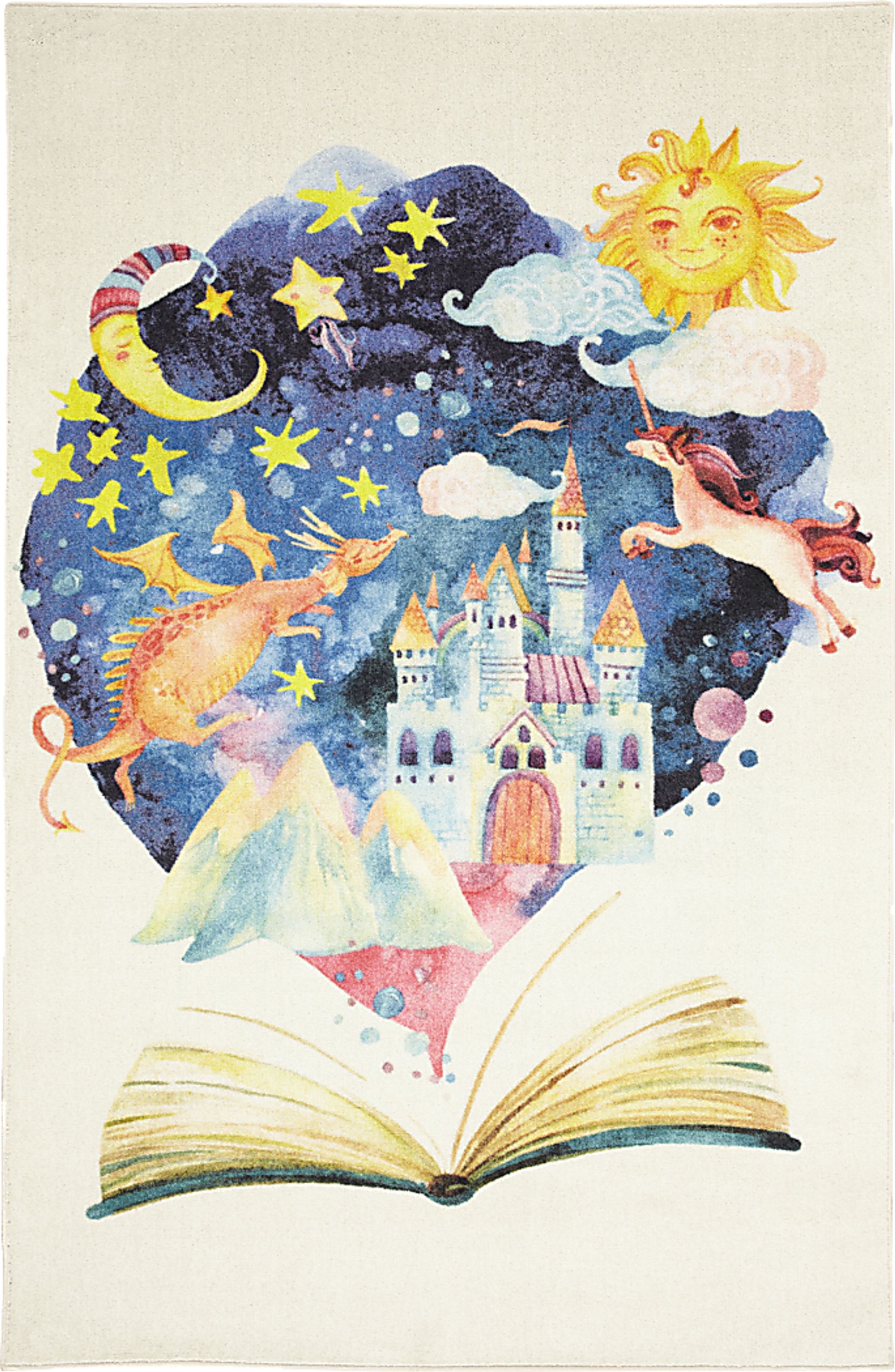 Kids Fairy Tale World White 3' x 5' Rug - Image 1