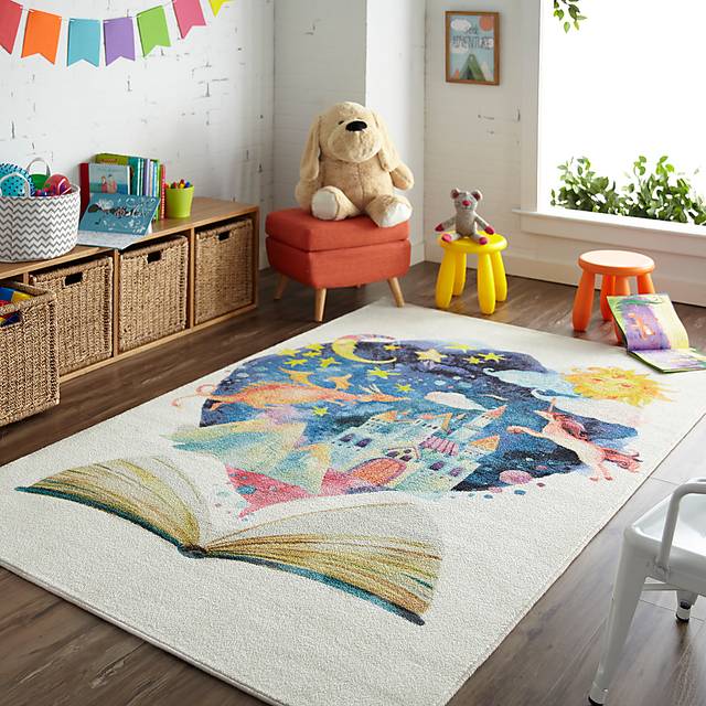 Kids Fairy Tale World White 5' x 8' Rug - Thumbnail - Image 2