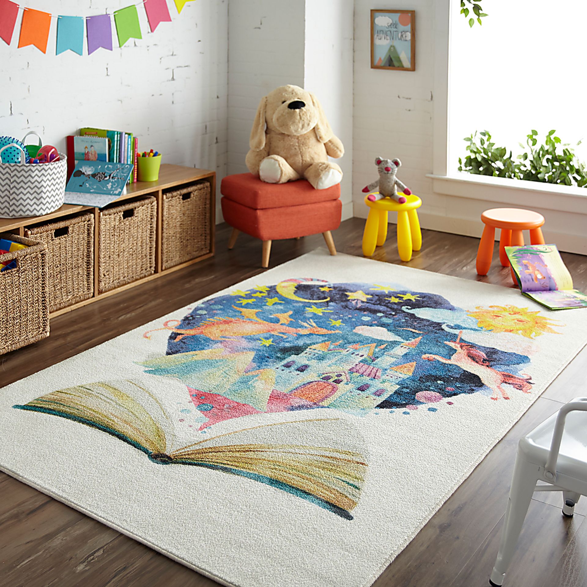 Kids Fairy Tale World White 5' x 8' Rug - Image 2
