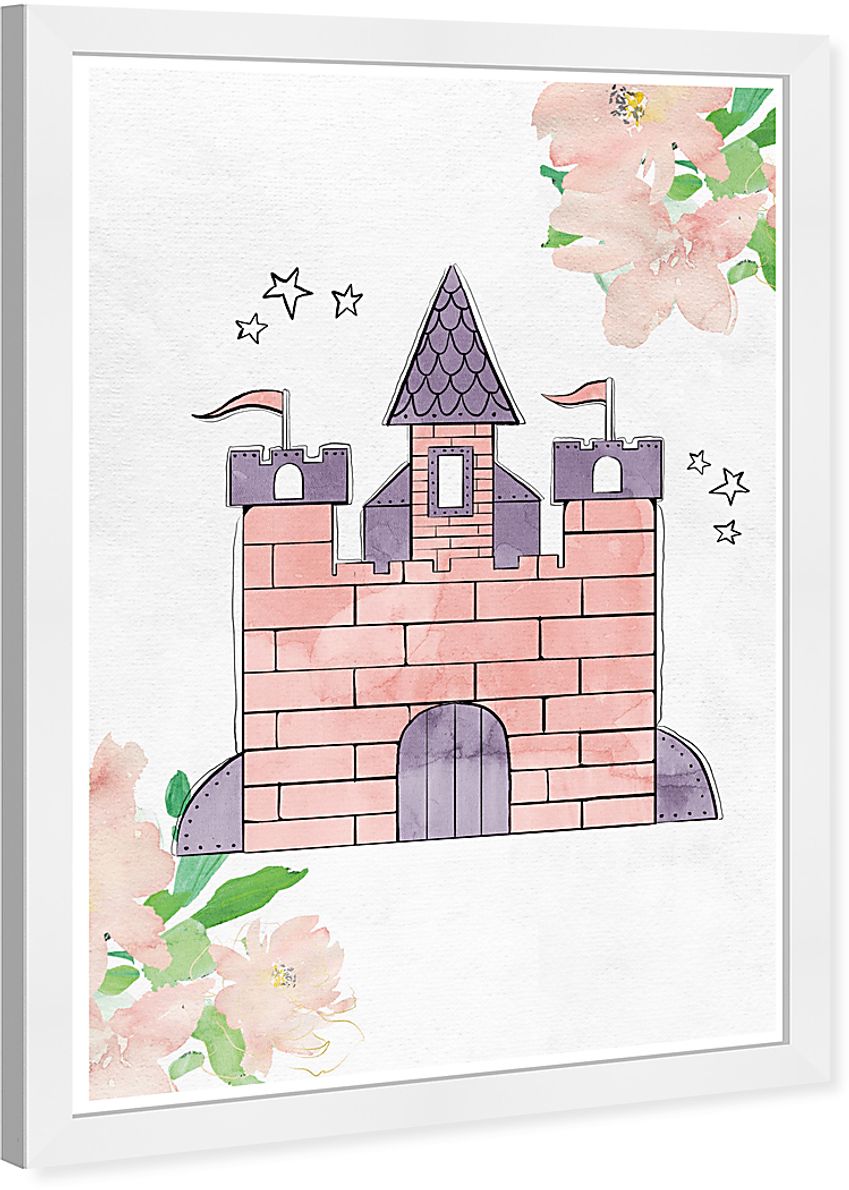 Kids Fairytale Castle Pink Wall Art