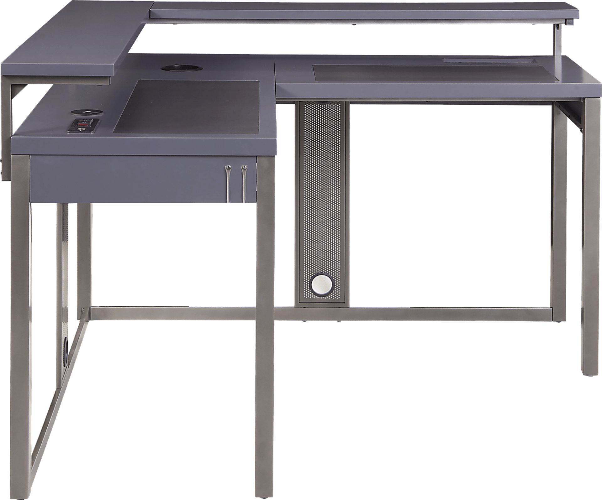 Kids Falkor Gray L-shaped Gaming Desk - Image 6