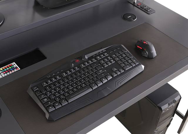 Kids Falkor Gray L-shaped Gaming Desk - Thumbnail - Image 8