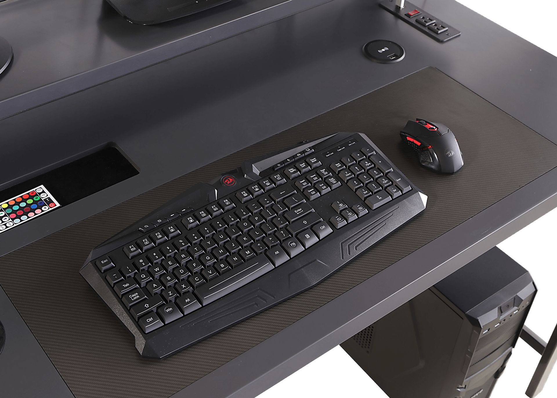 Kids Falkor Gray L-shaped Gaming Desk - Image 8