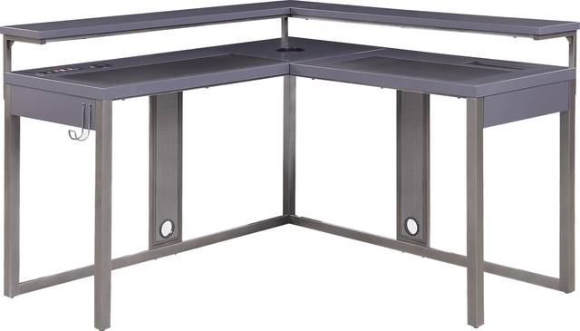 Kids Falkor Gray L-shaped Gaming Desk - Thumbnail - Image 1