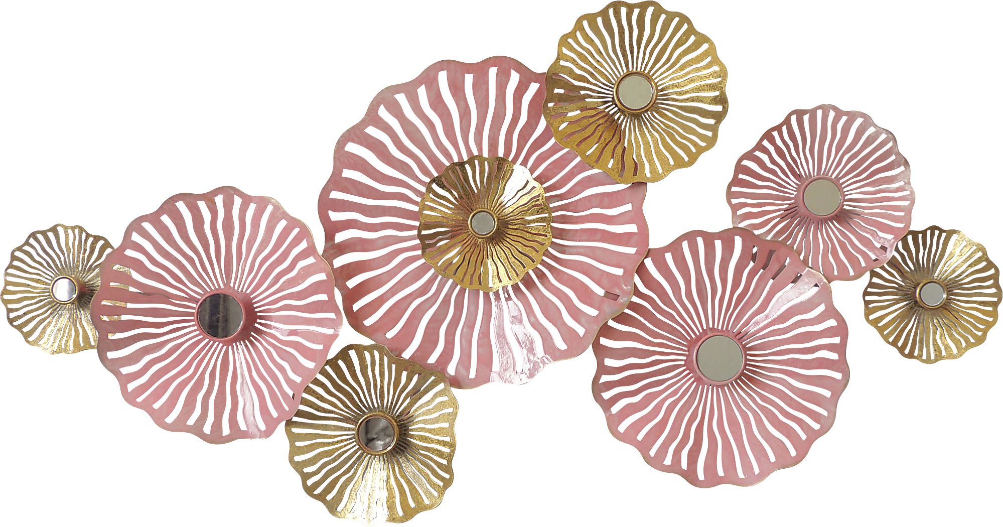 Kids Falling For Flowers Pink Metal Wall Art