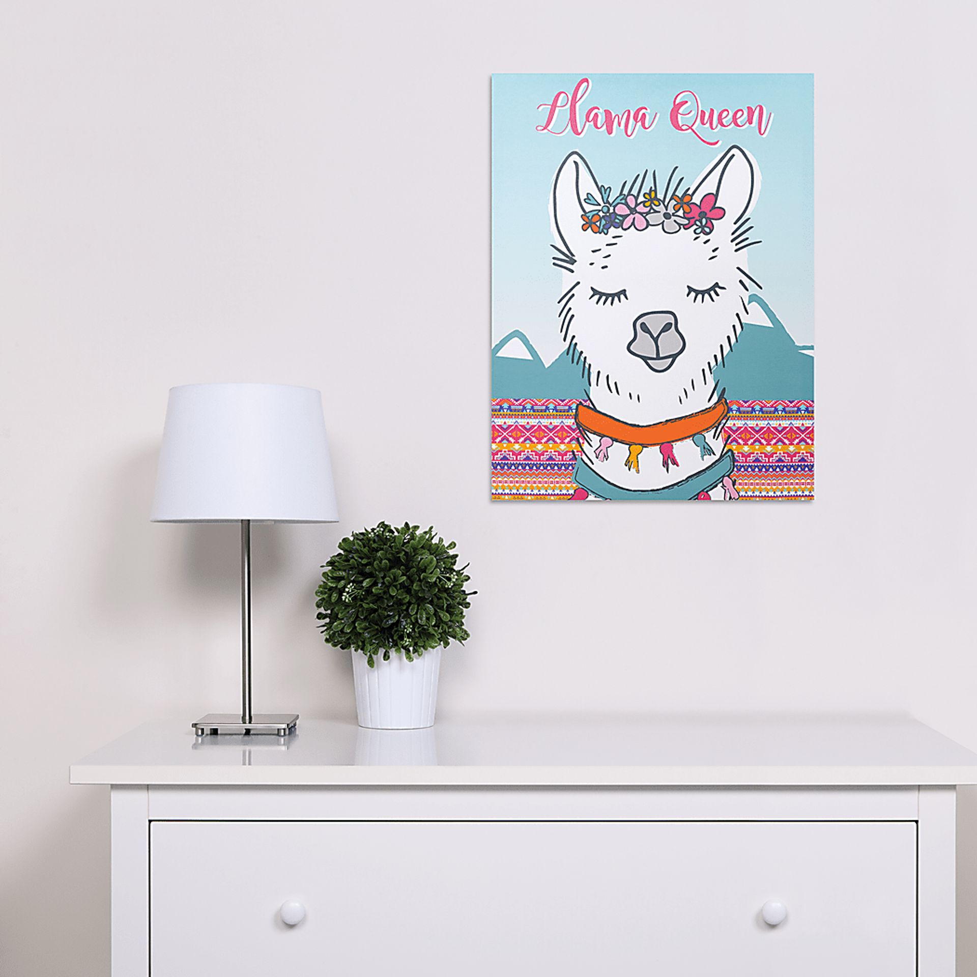 Kids Fancy Llama White Artwork - Image 2