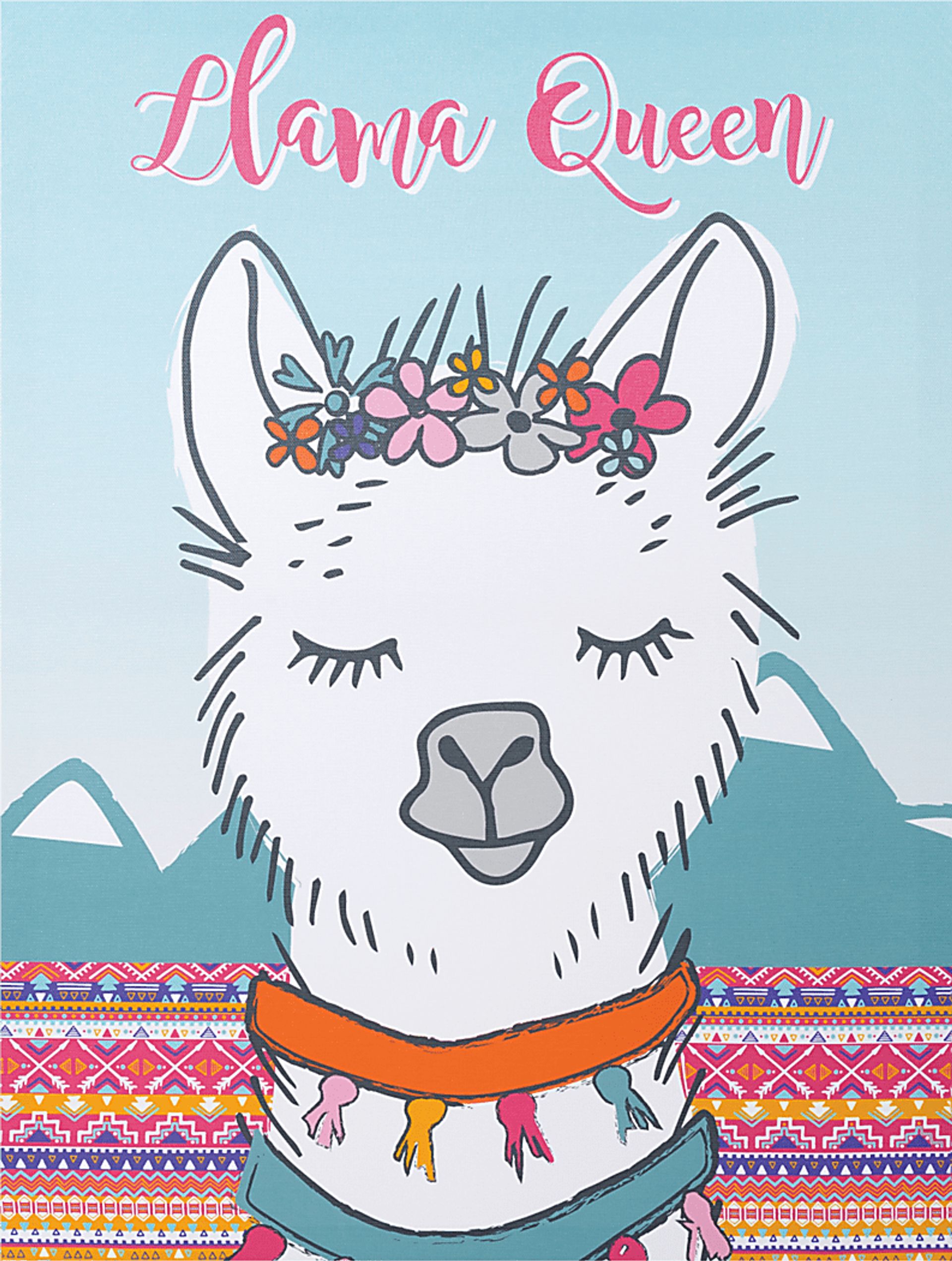 Kids Fancy Llama White Artwork - Image 1