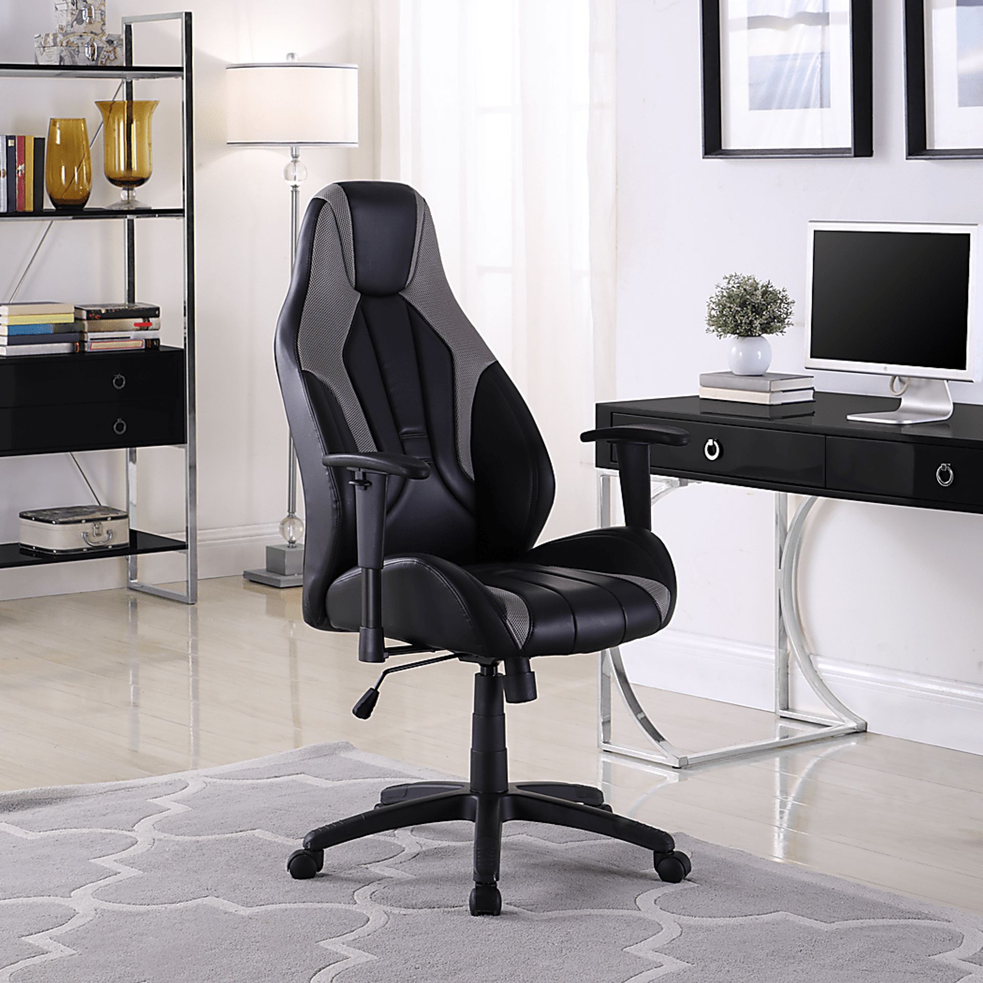 Kids Faryn Black/Gray Gaming Desk Chair - Image 6