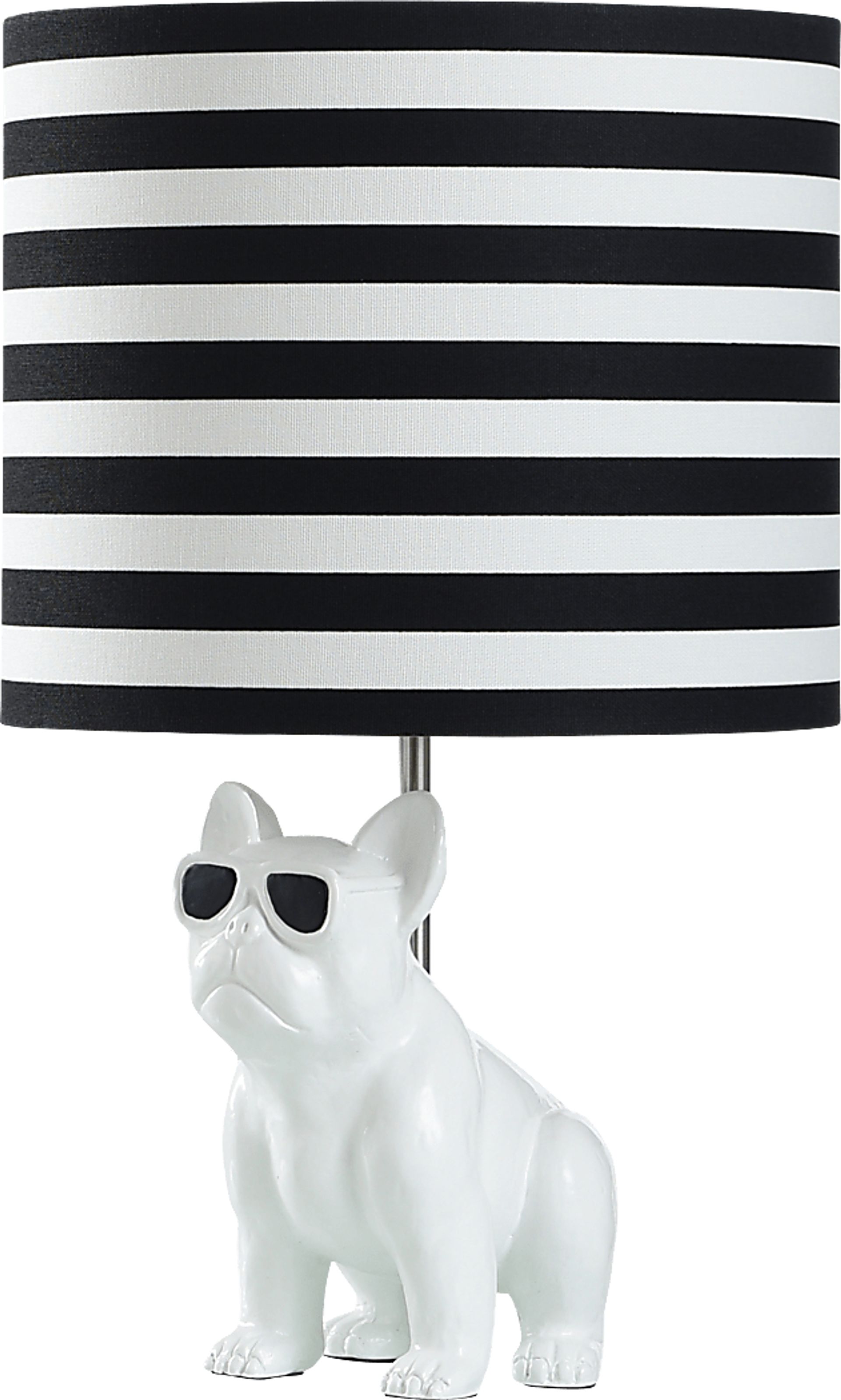 Kids Fashionista Decor White Sunglass Dog Table Lamp - Image 1