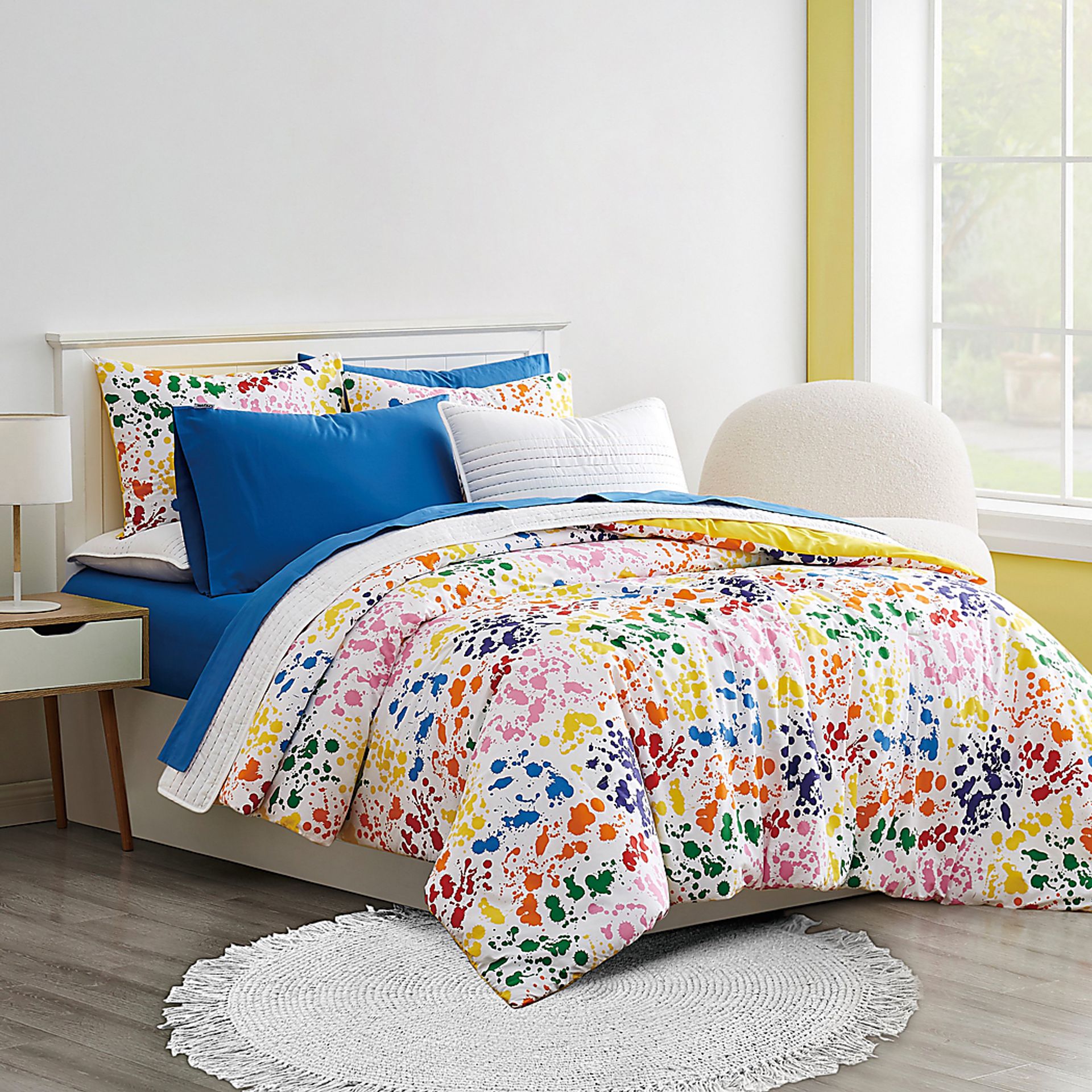 Kids Feeling Bright Blue Twin Sheet Set - Image 1