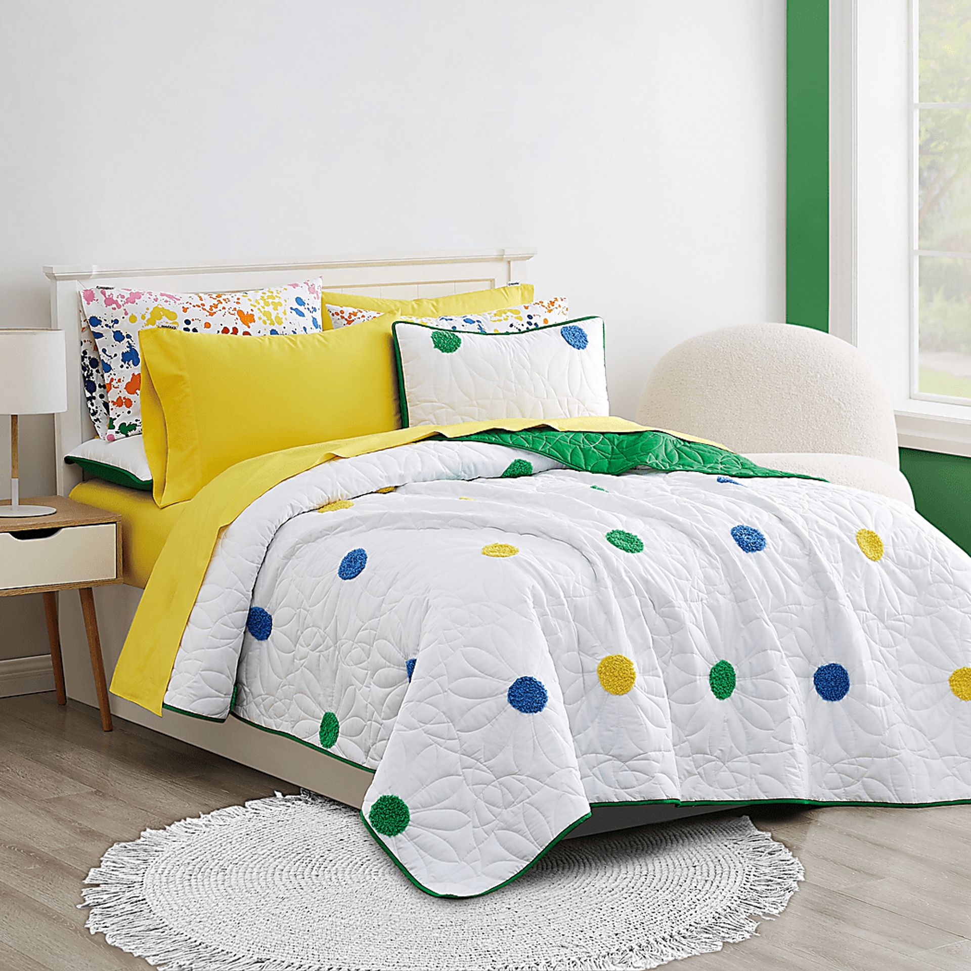 Kids Feeling Bright Yellow 3 Pc Twin Sheet Set - Image 1