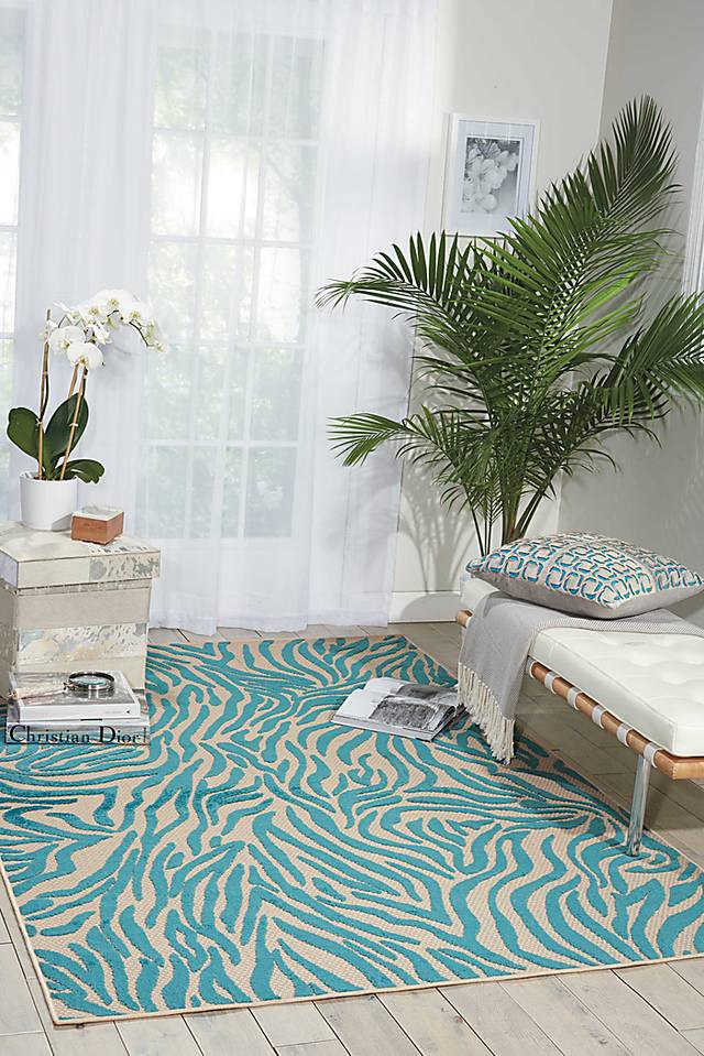 Kids Festive Coral Aqua 4' x 6' Rug - Thumbnail - Image 4