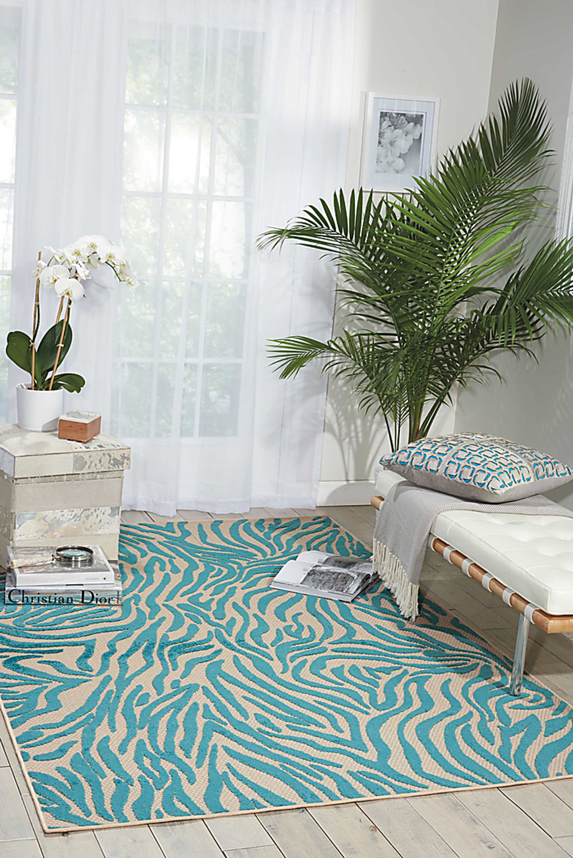 Kids Festive Coral Aqua 4' x 6' Rug - Image 4