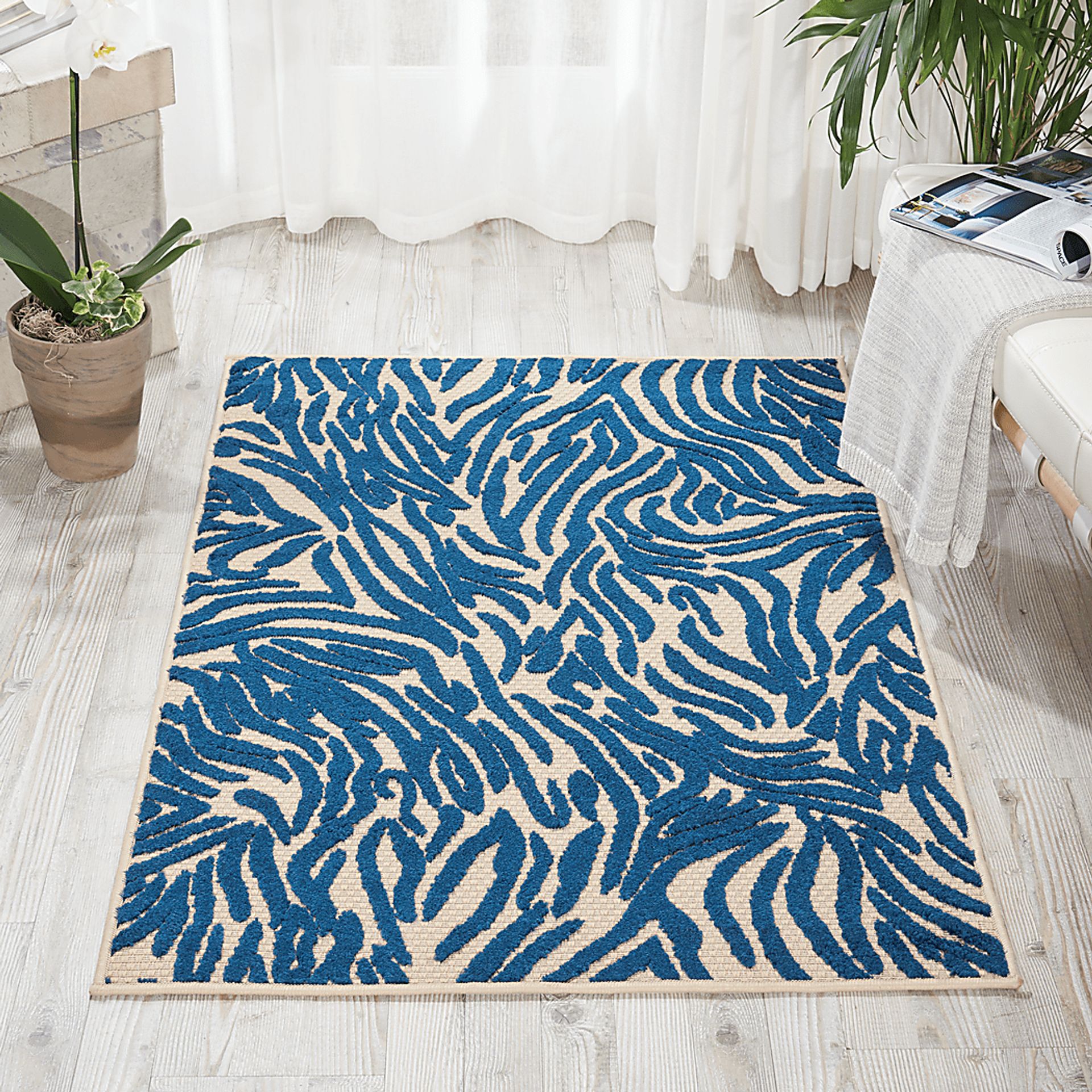 Kids Festive Coral Navy 3' x 4' Rug - Image 4
