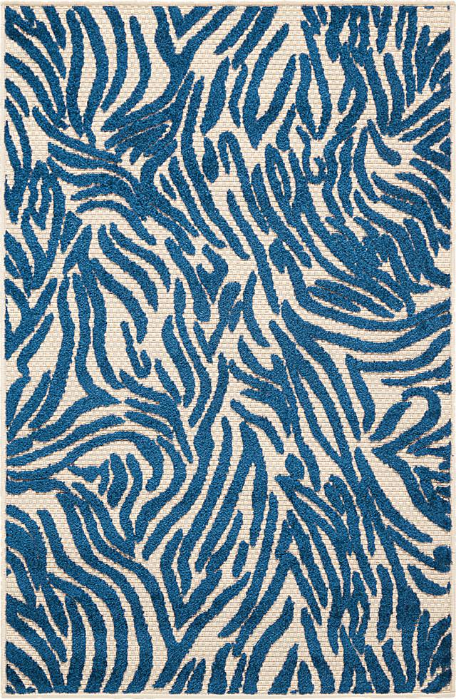 Kids Festive Coral Navy 3' x 4' Rug - Thumbnail - Image 1