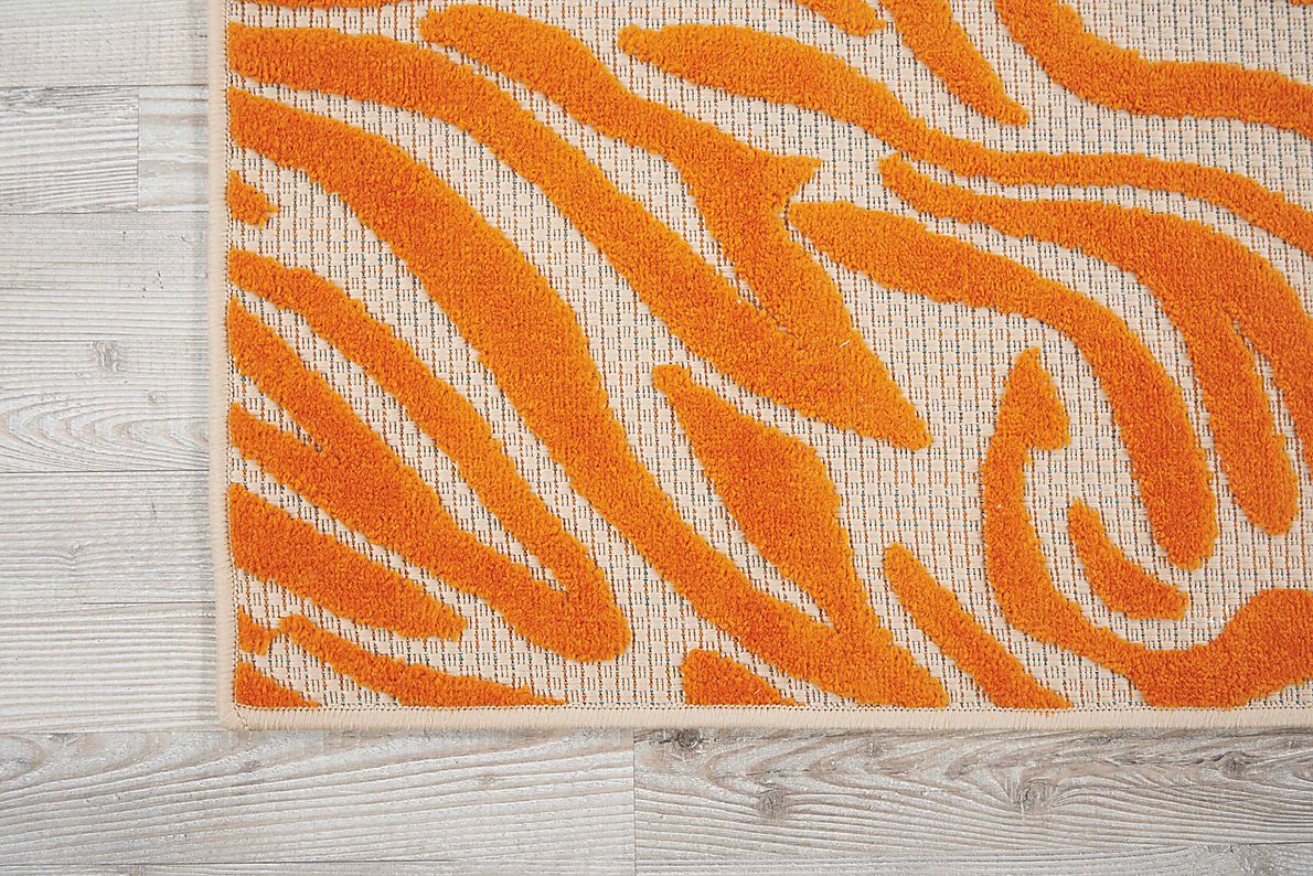 Kids Festive Coral Orange 4' x 6' Rug
