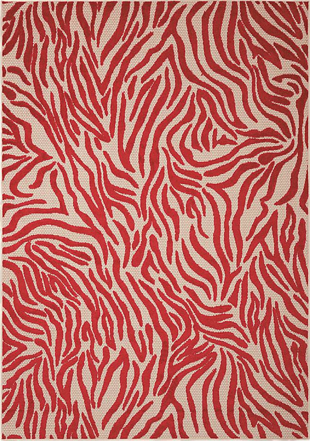 Kids Festive Coral Red 4' x 6' Rug - Thumbnail - Image 1