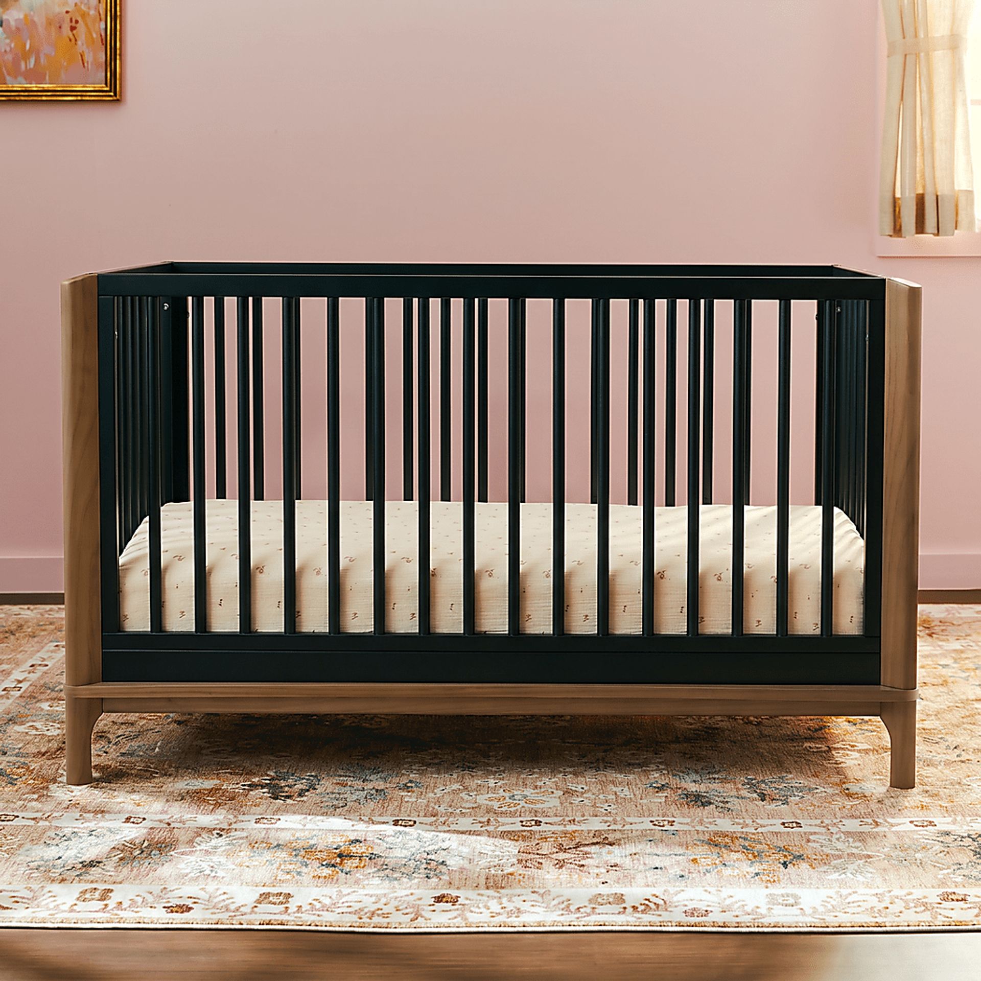 Kids Fiedu Black/Brown Convertible Crib - Image 2