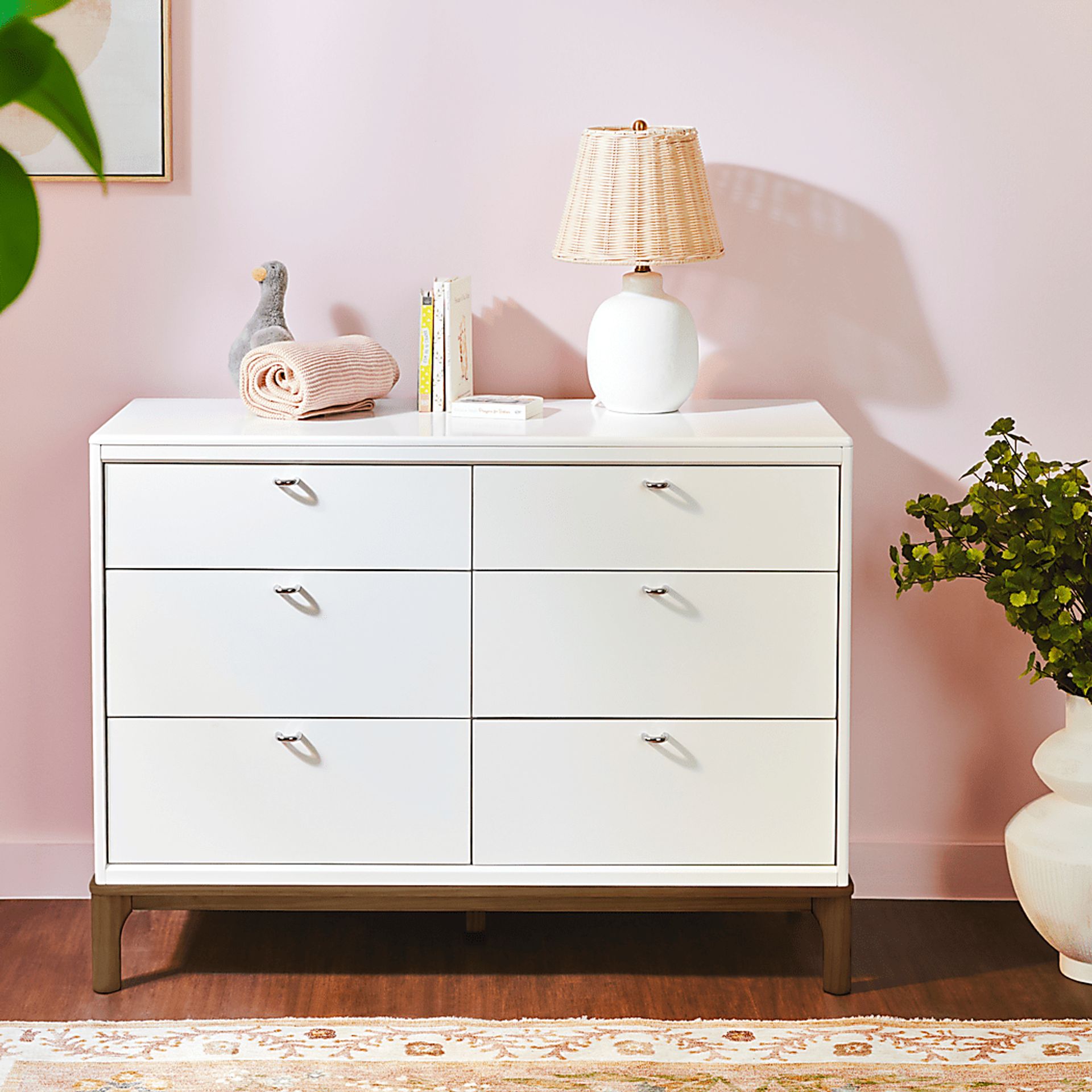 Kids Fiedu White/Brown 6 Drawer Dresser - Image 2