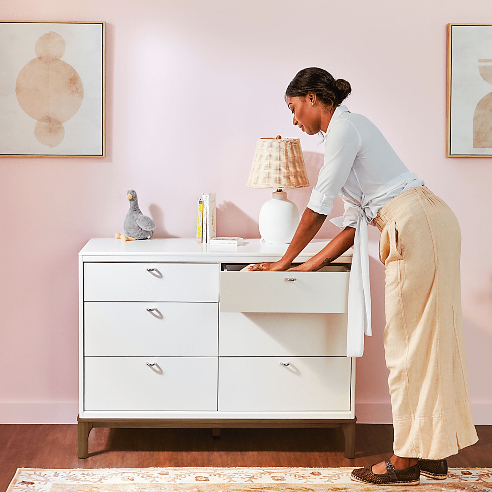 Kids Fiedu White/Brown 6 Drawer Dresser - Image 4