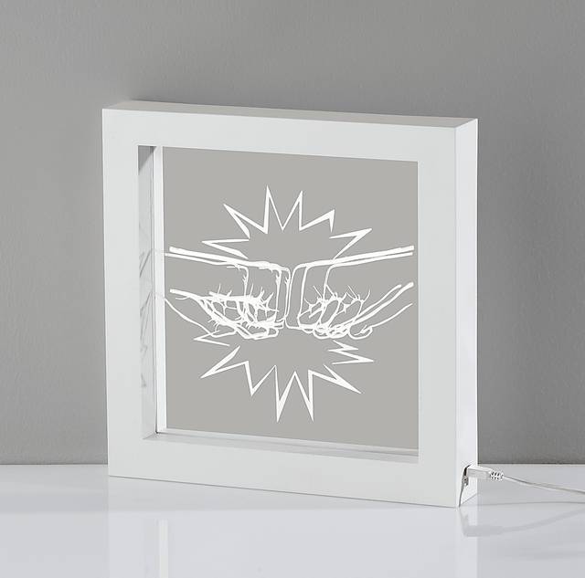 Kids Fist Bump White Table Lamp - Thumbnail - Image 3