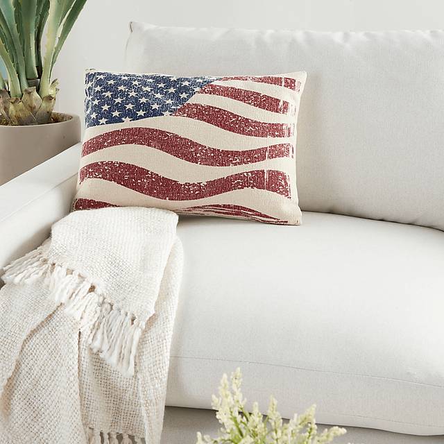 Kids Flag Lane Blue Throw Pillow - Thumbnail - Image 4