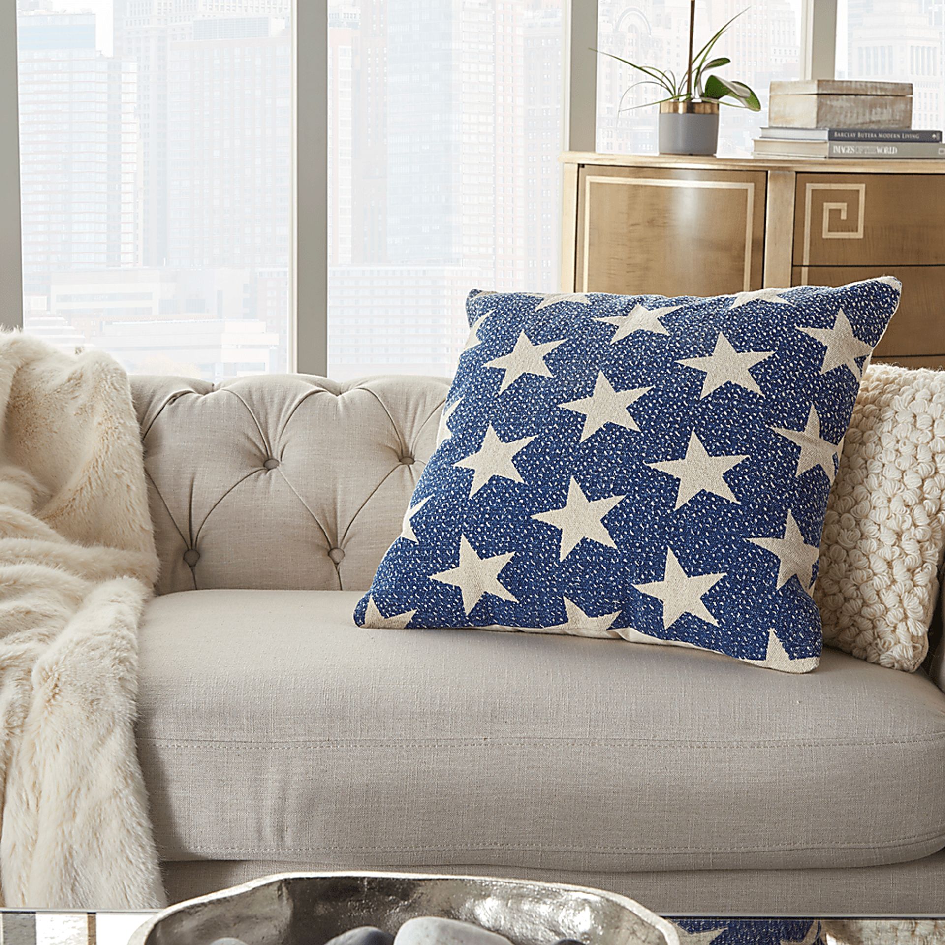 Kids Flag Way Navy Throw Pillow - Image 4