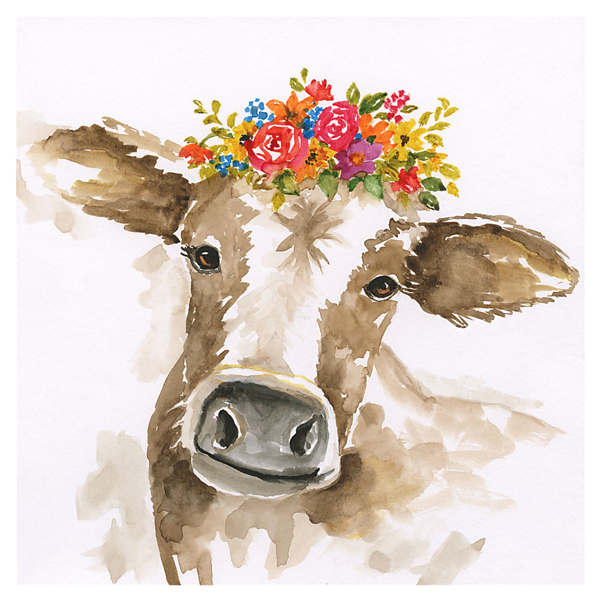 Kids Floral Bertha Brown Artwork - Image 1