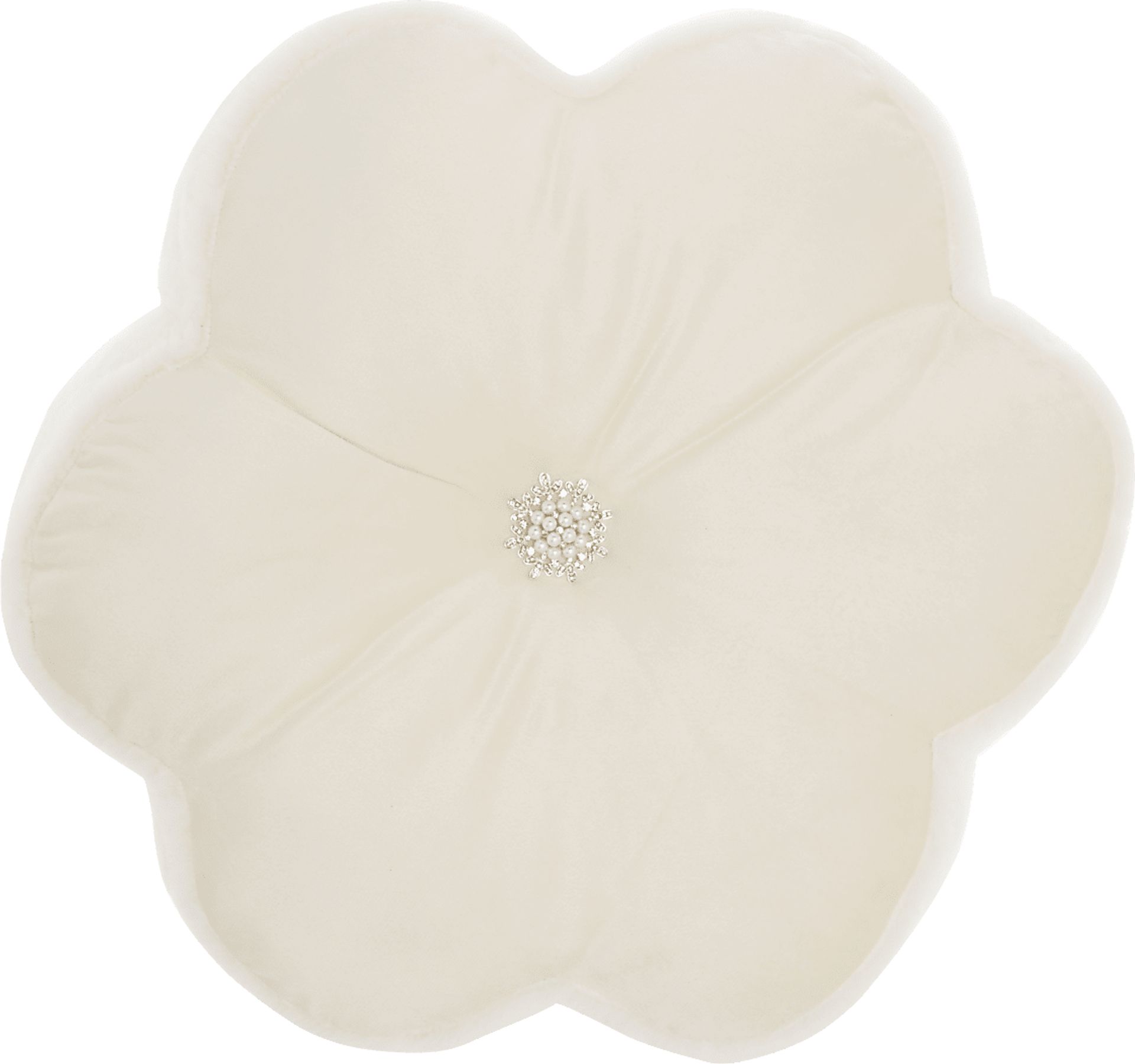 Kids Floral Bloom Ivory Throw Pillow - Image 1