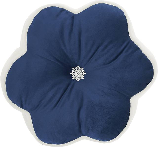 Kids Floral Bloom Navy Throw Pillow - Thumbnail - Image 1