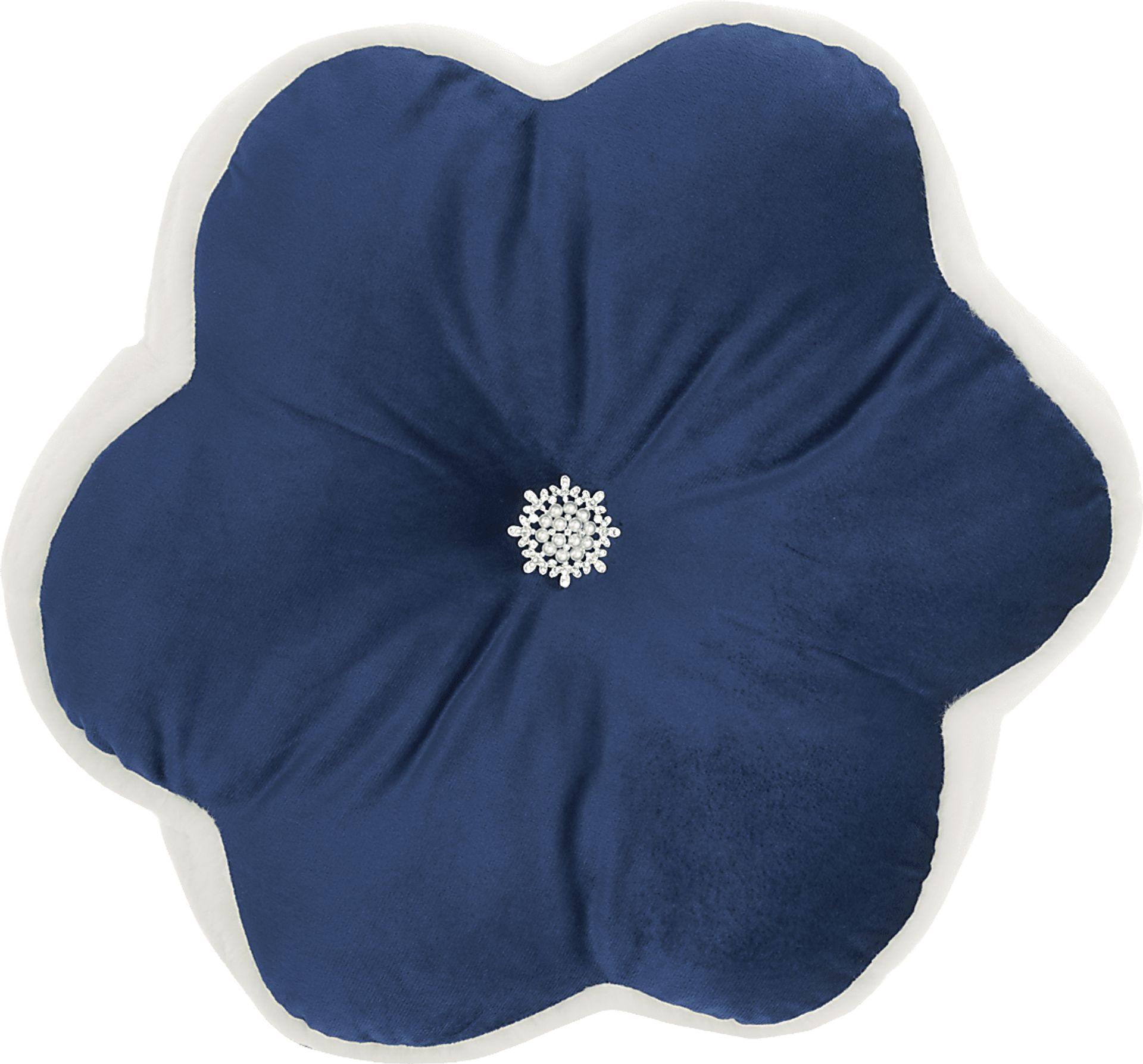 Kids Floral Bloom Navy Throw Pillow - Image 1
