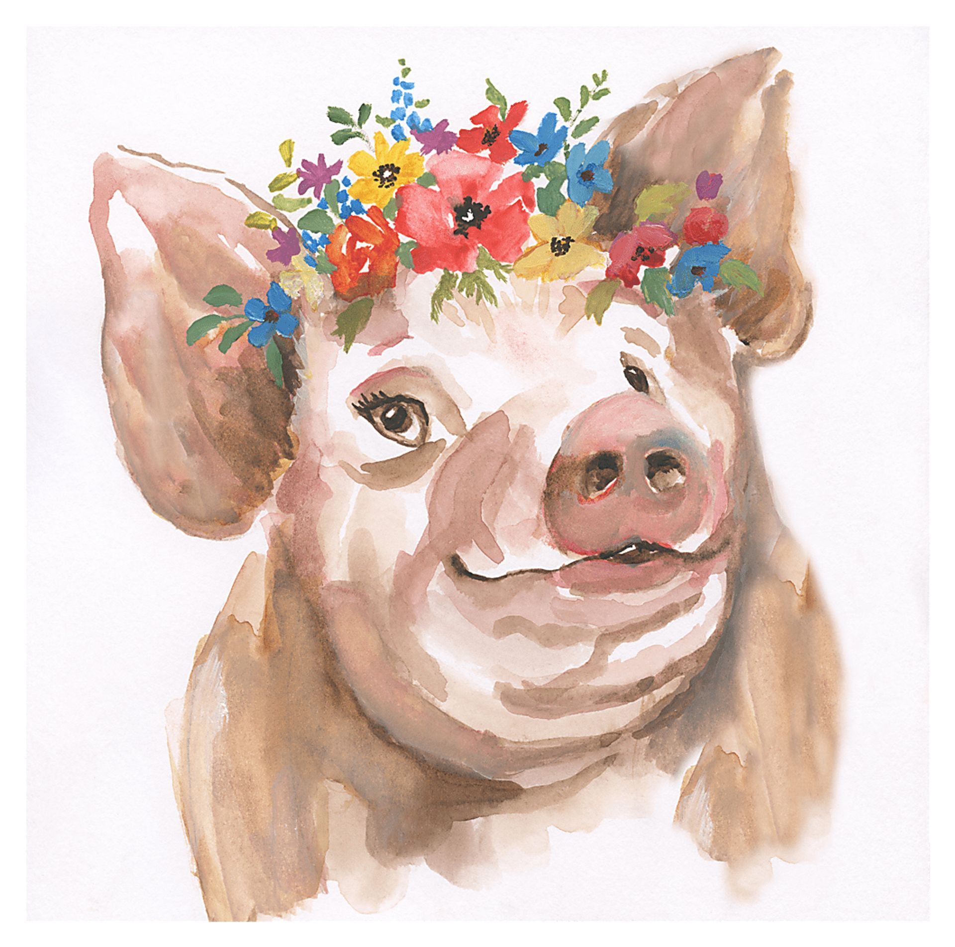 Kids Floral Rosey Pink Artwork - Image 1