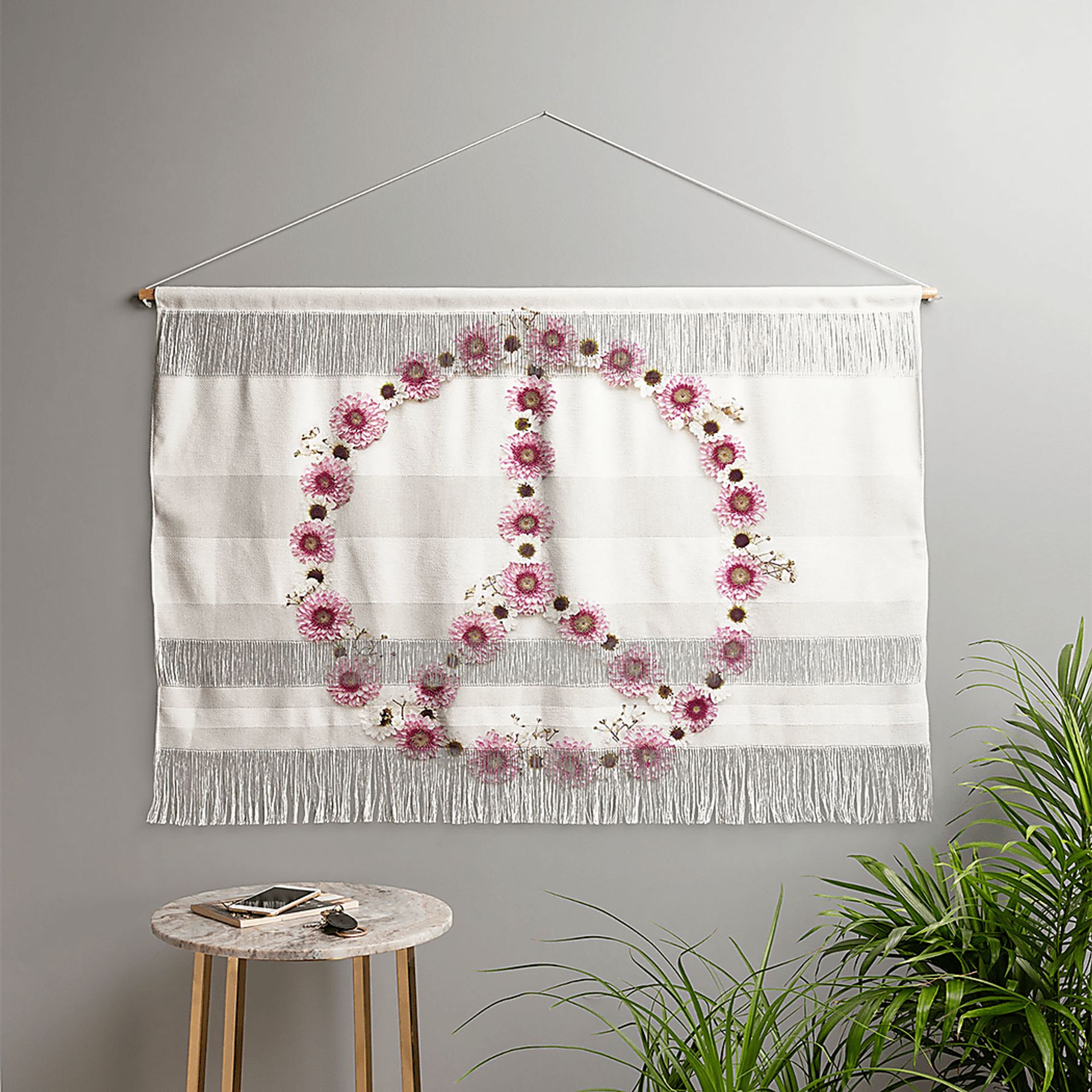 Kids Flower Peace White Wall Decor - Image 2