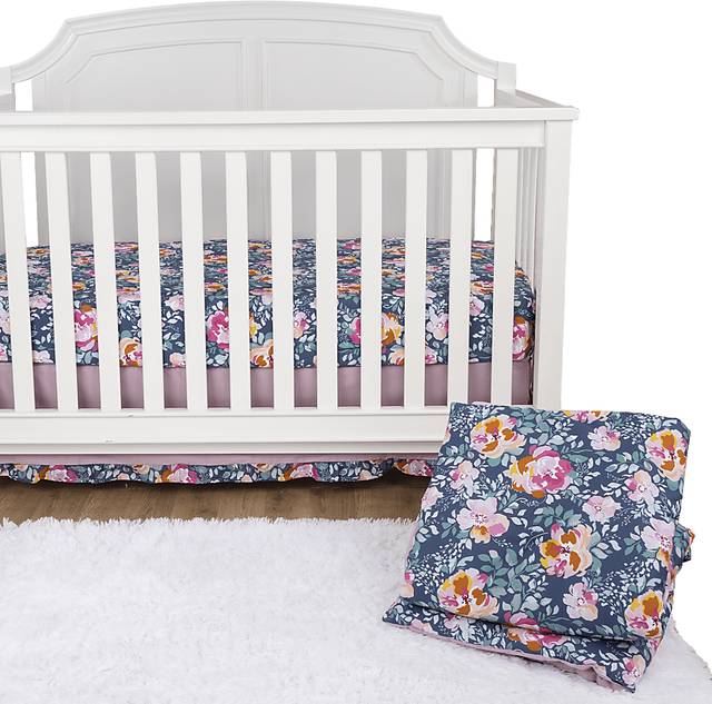 Kids Flower Snooze Blue Baby Bedding Set - Thumbnail - Image 1