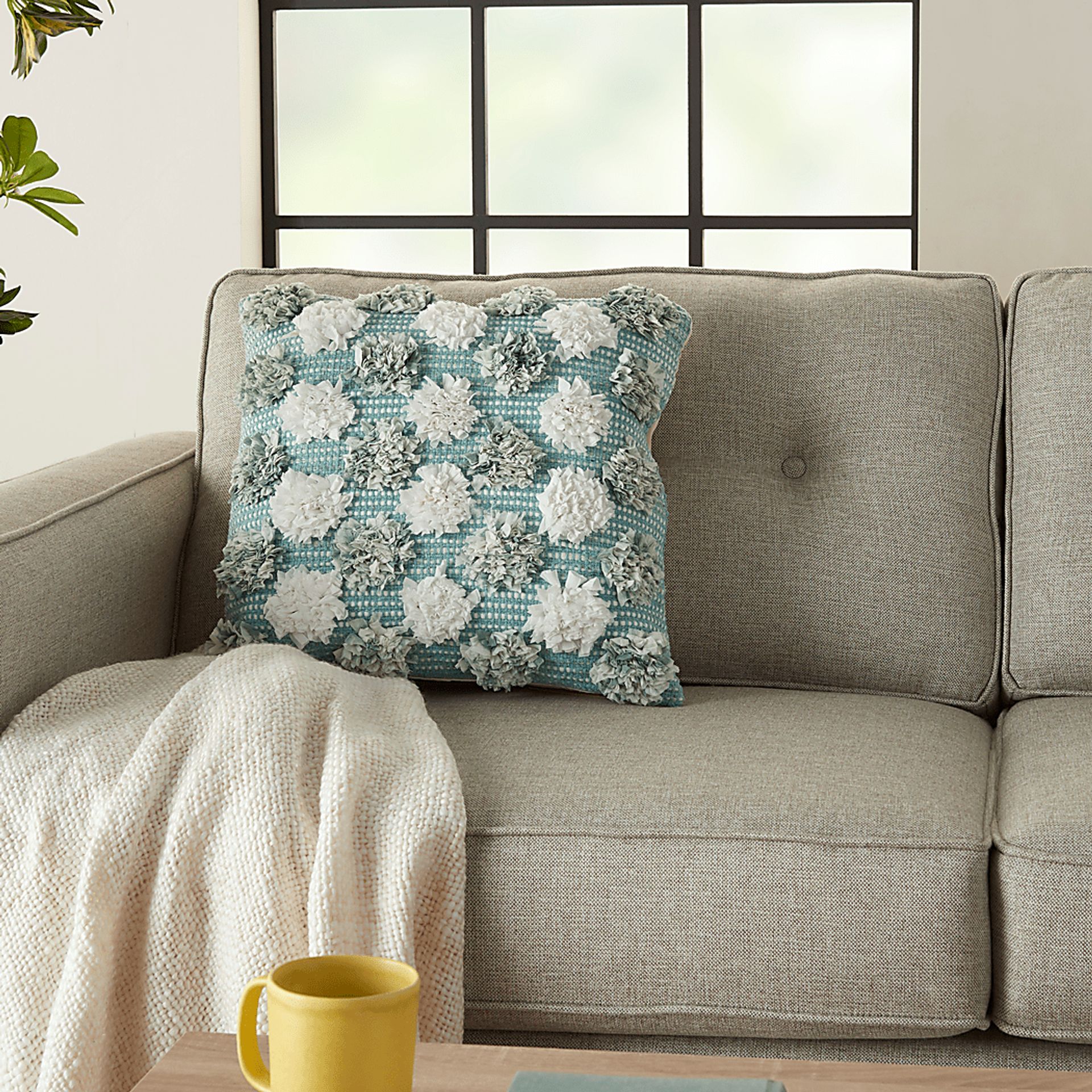 Kids Flowerful Blue Accent Pillow - Image 4
