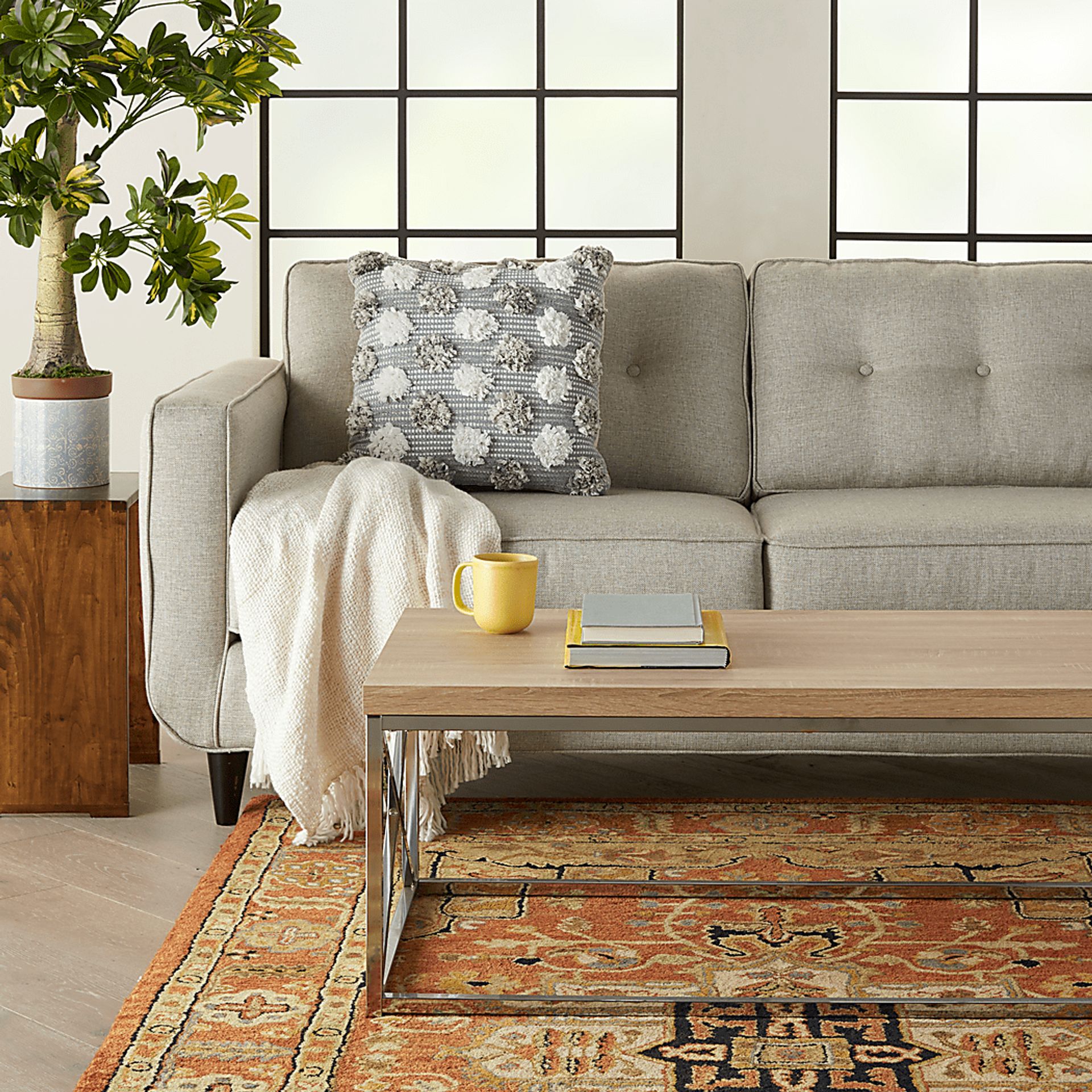Kids Flowerful Gray Accent Pillow - Image 3