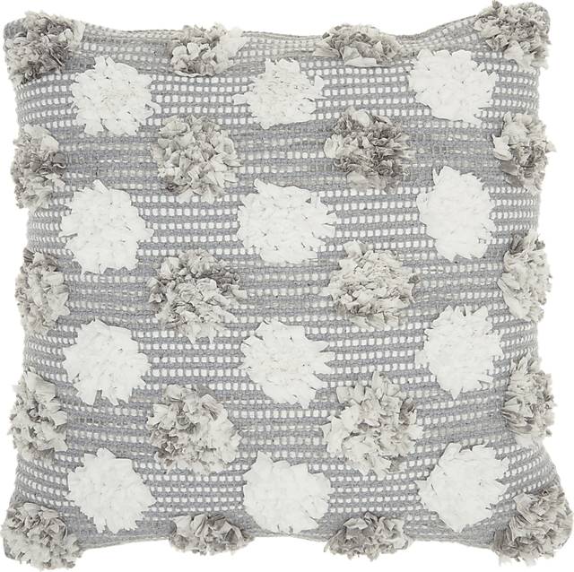 Kids Flowerful Gray Accent Pillow - Thumbnail - Image 1