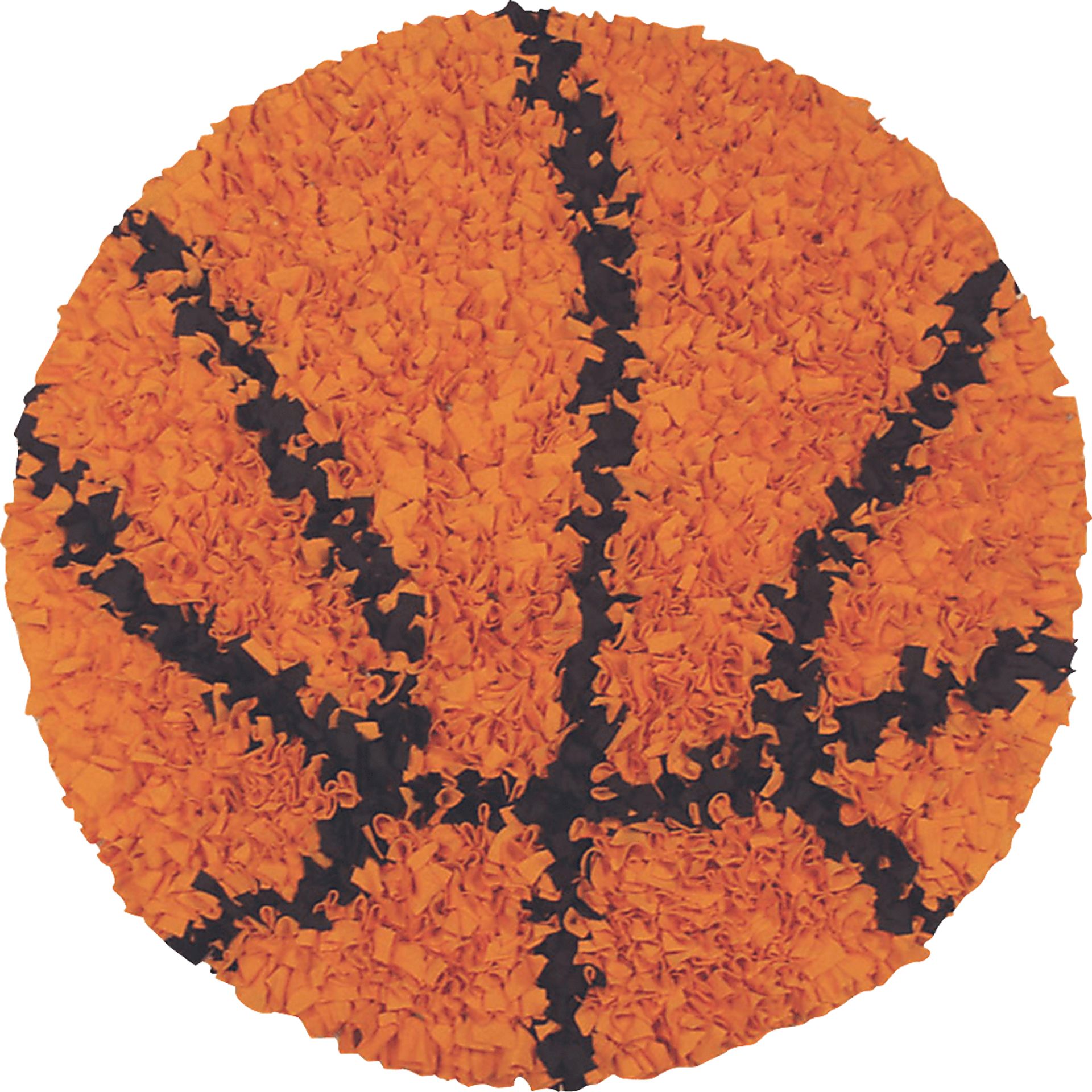 Kids Fluffy Basketball Orange 3' x 3' Rug - Image 1