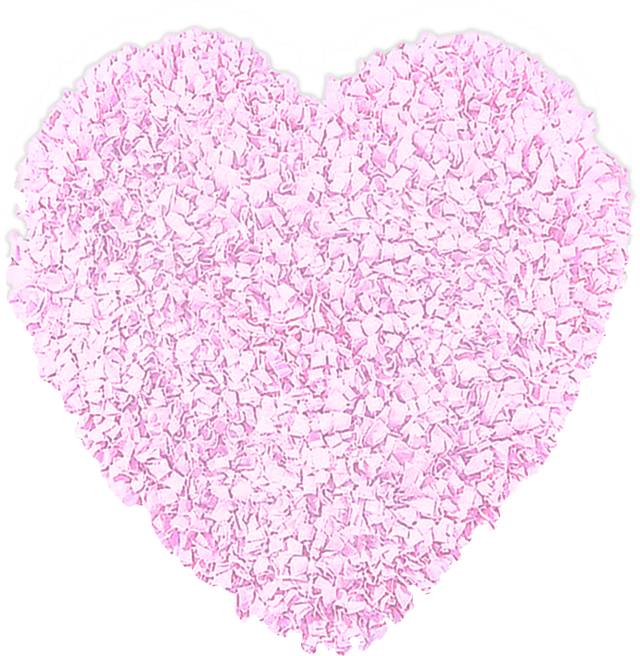Kids Fluffy Heart Pink 3' x 3' Rug - Thumbnail - Image 1