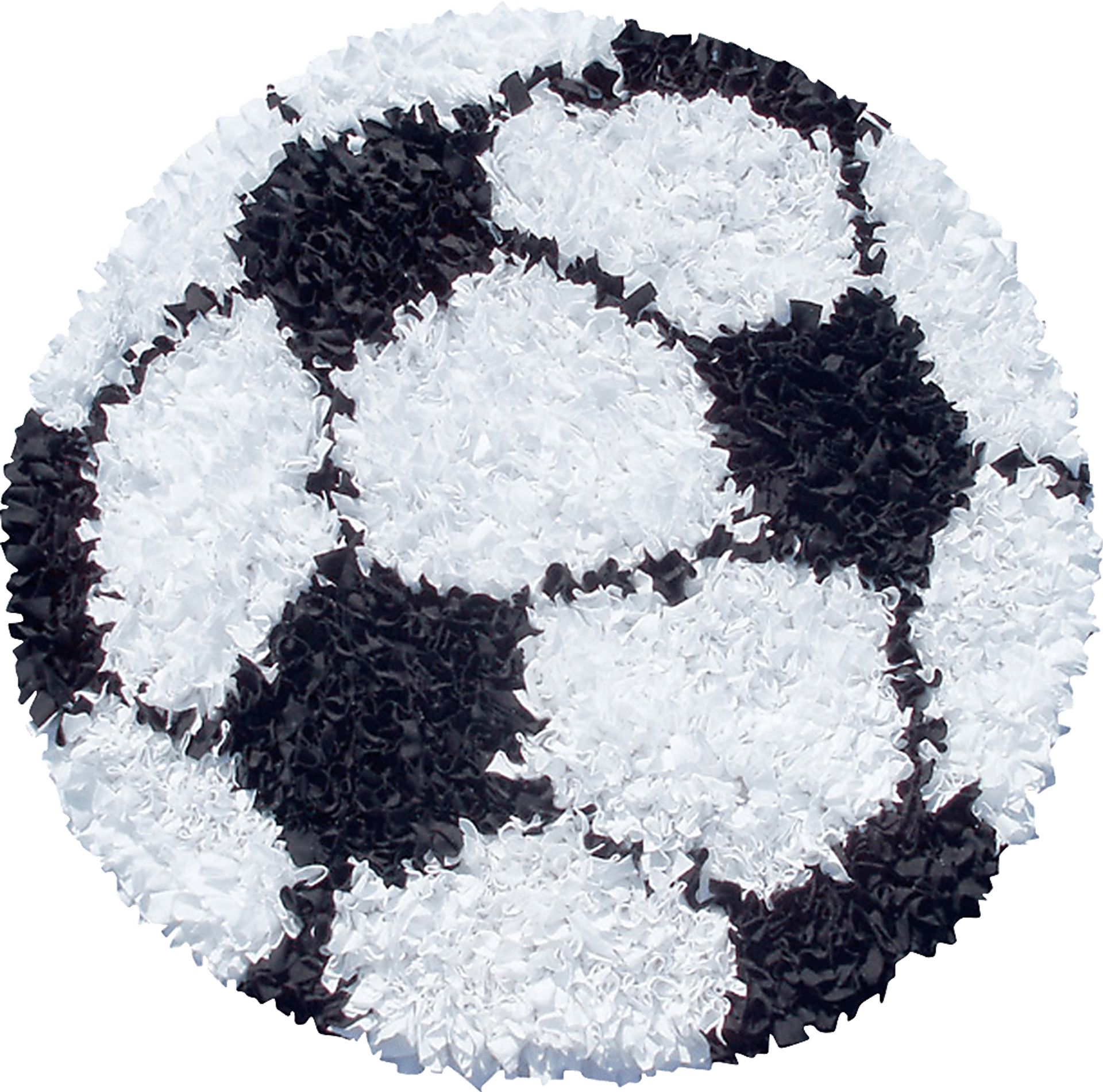 Kids Fluffy Soccer White 3' x 3' Rug - Image 1