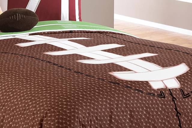 Kids Football Dreams Brown Full Comforter Set - Thumbnail - Image 4