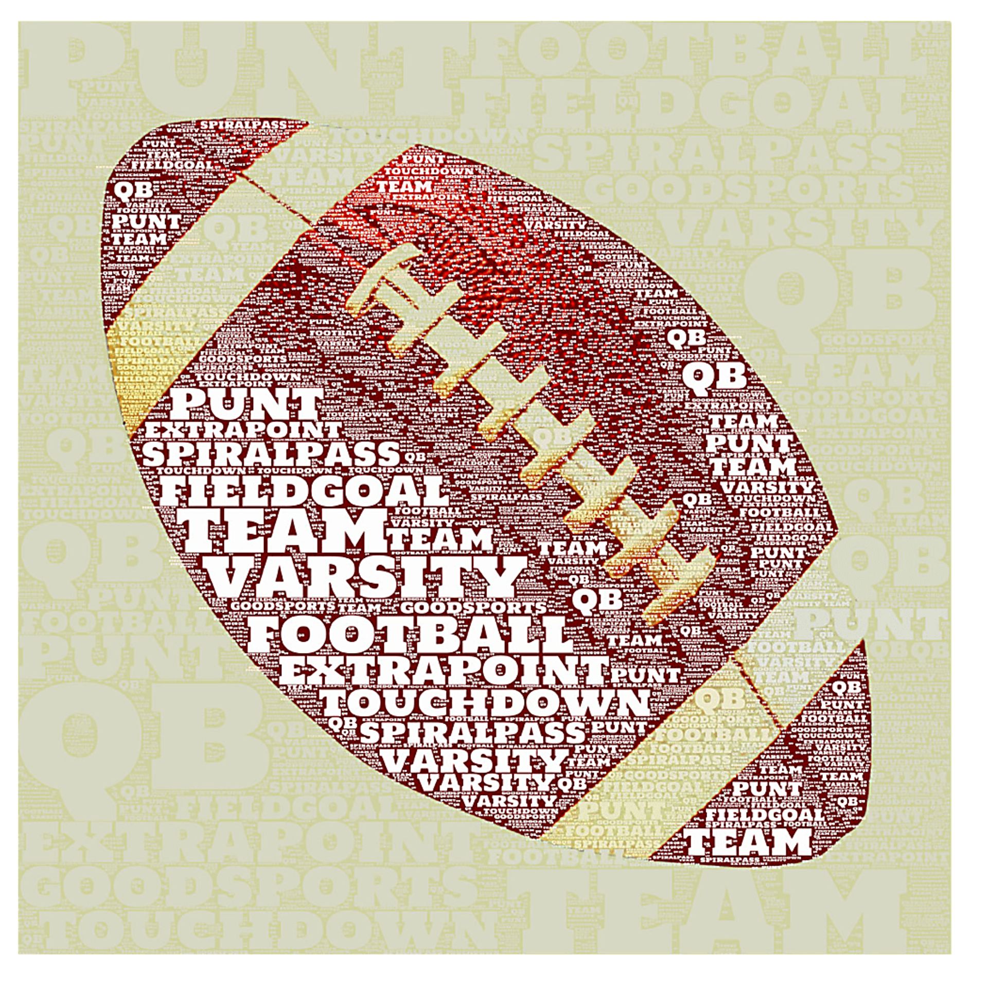 Kids Football Jargon Cream Artwork - Image 1