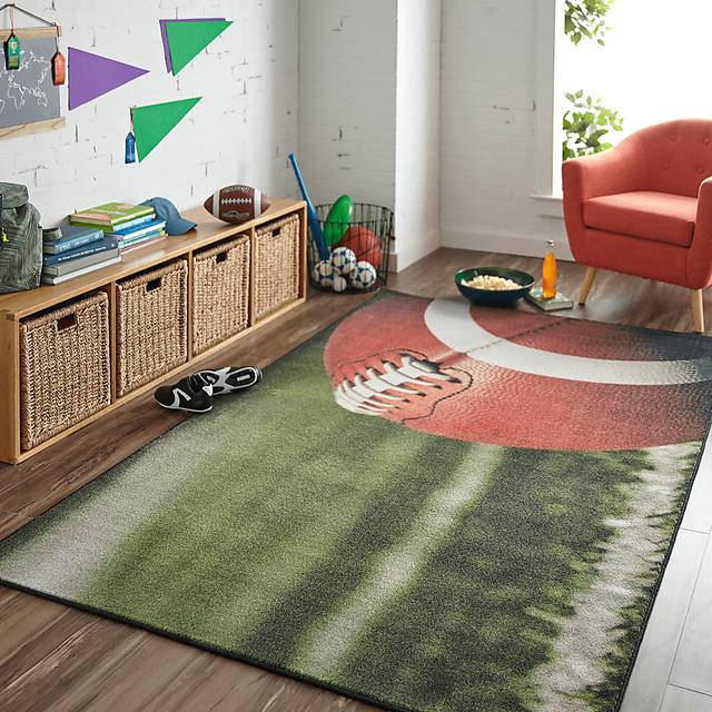 Kids Football Practice Green 3' x 5' Rug - Thumbnail - Image 2