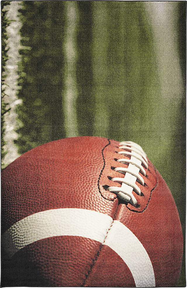 Kids Football Practice Green 3' x 5' Rug - Thumbnail - Image 1
