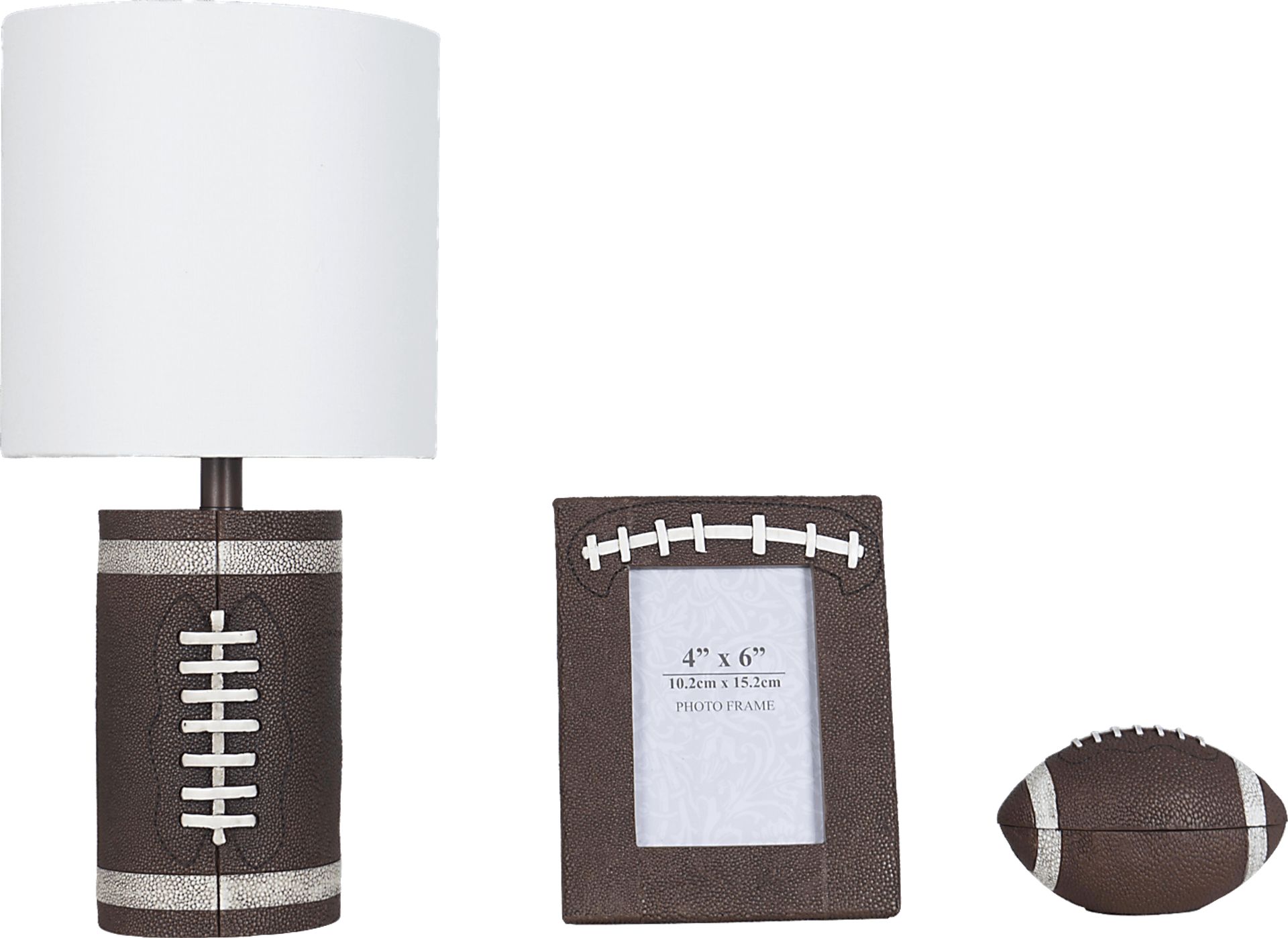 Kids Football Zone Brown 3 Pc Lamp Set - Image 1