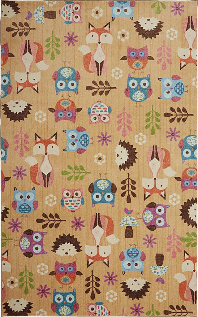 Kids Forest Party Beige 3' x 5' Rug - Thumbnail - Image 1