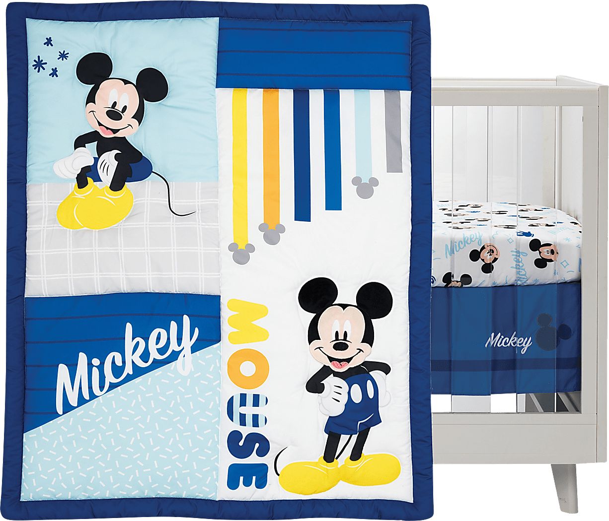 Kids Forever Mickey Mouse Blue Baby Bedding Set