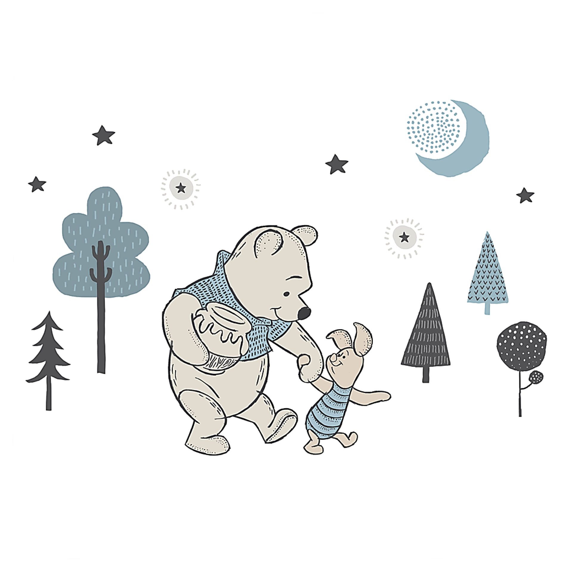 Kids Forever Pooh Blue Wall Decals - Image 1