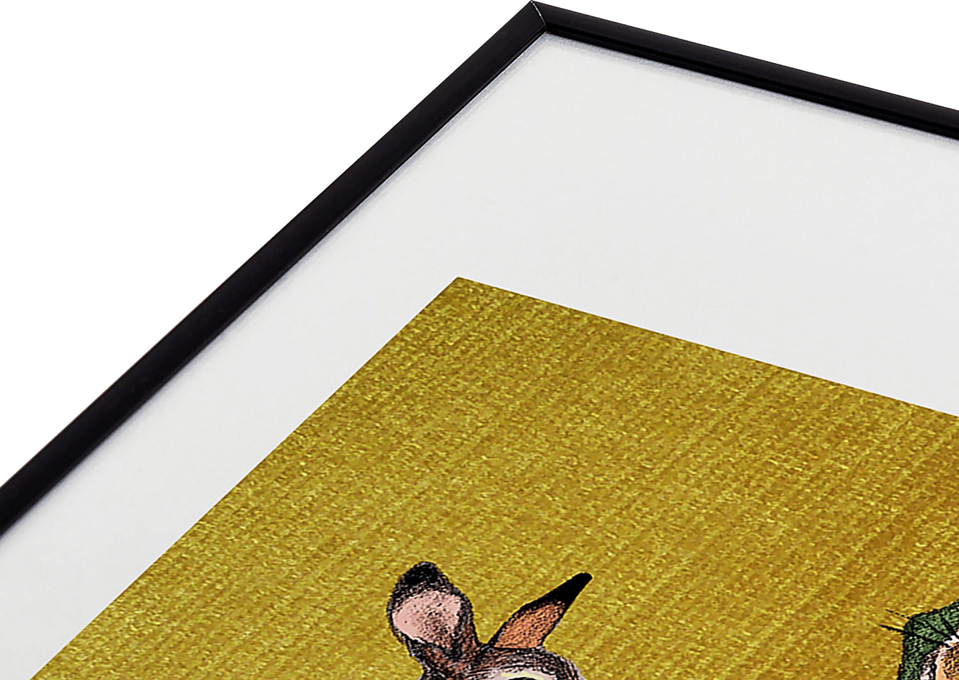 Kids Fox And Hare Gold Metal Framed Print - Image 3