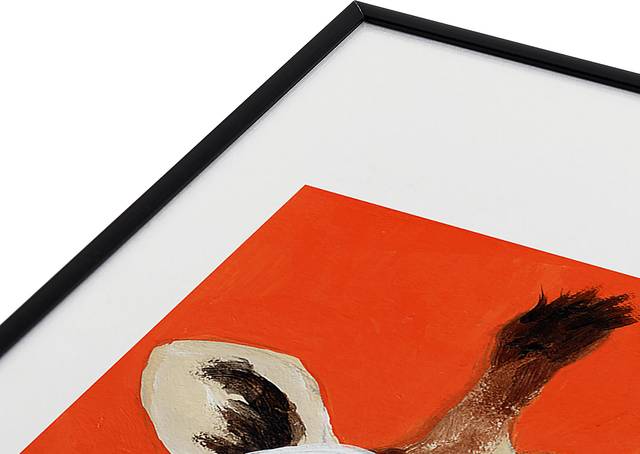 Kids French Giraffe Orange Metal Framed Print - Thumbnail - Image 3